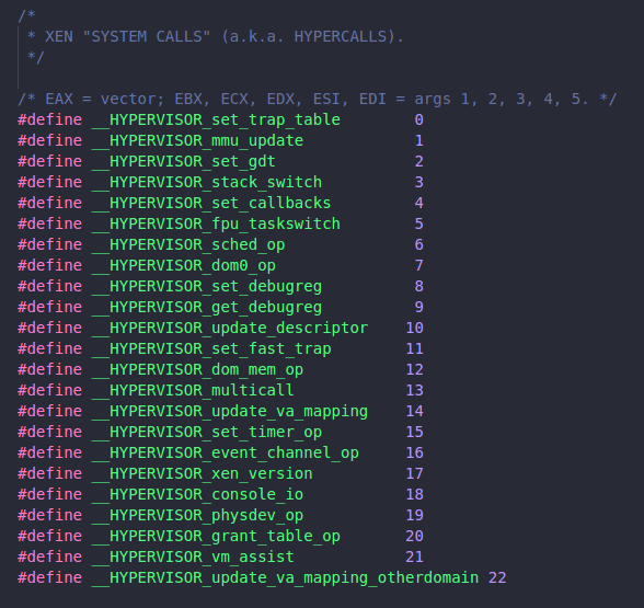Xen Hypercalls Lis